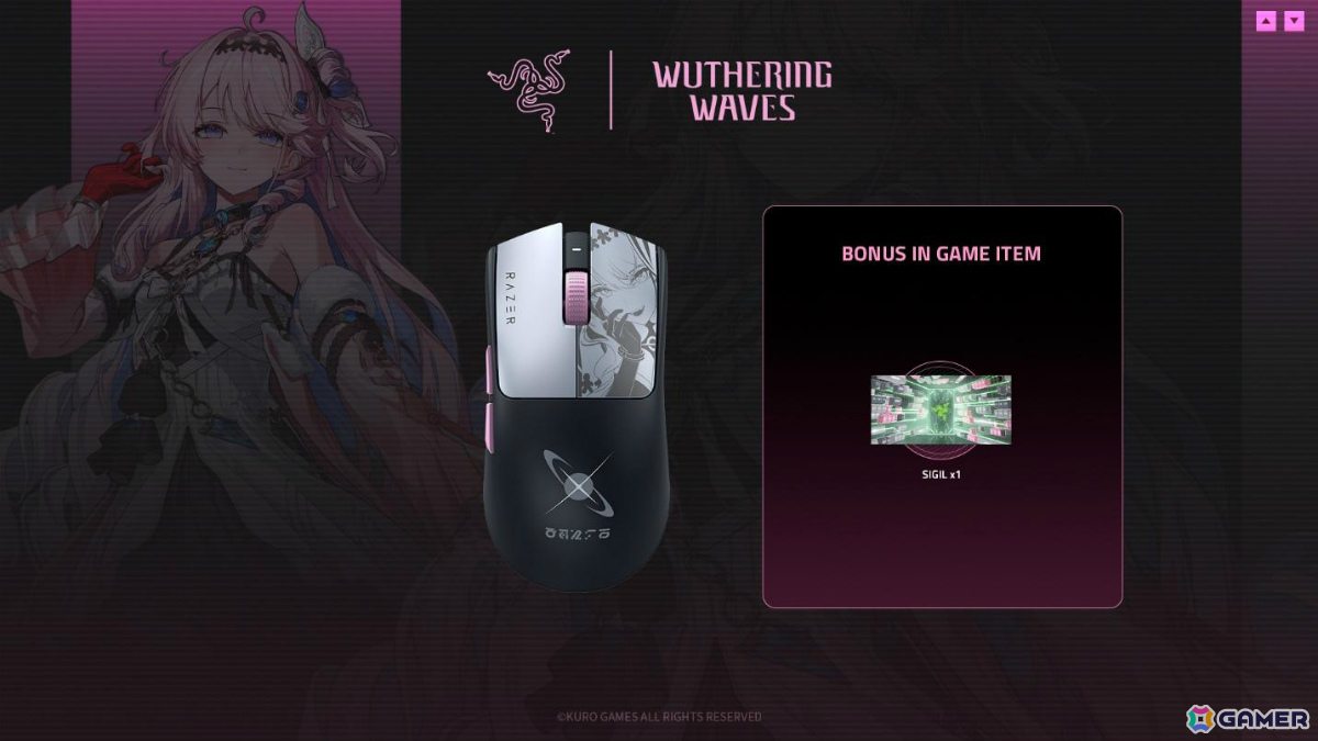 「鳴潮」×Razerのゲーミングデバイスコレクションが発表!ダーニャがデザインされたチェアやキーボード、マウス、マウスマットがラインナップの画像