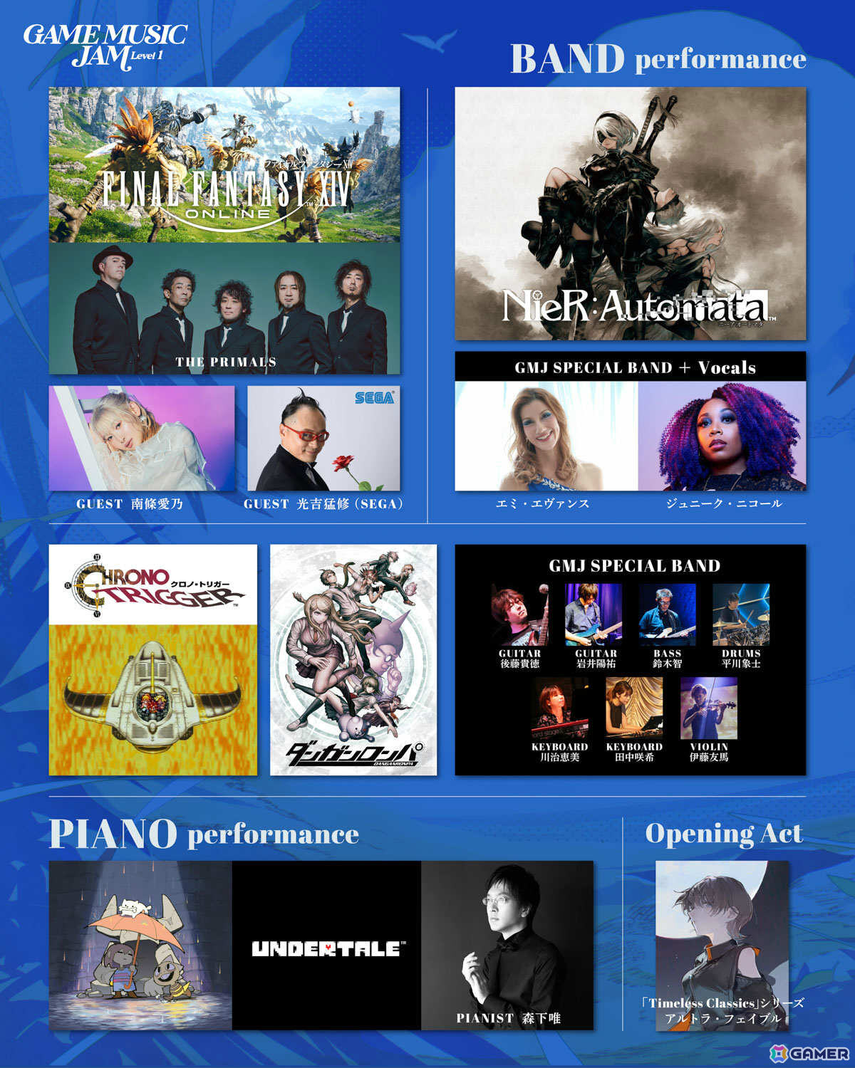 ゲーム音楽ライブイベント「GAME MUSIC JAM - Level 1」追加ゲストとしてセガ・光吉猛修氏、オープニングアクトにアルトラ・フェイブルさんが参加!の画像