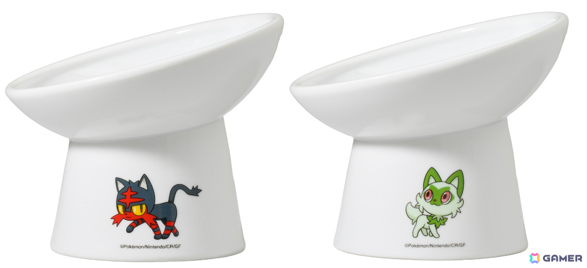 ポケモンデザインの猫用品が7月6日より順次発売!ニャース、ニャビー、ニャオハがデザインされた脚付食器や爪とぎ、おもちゃがラインナップの画像