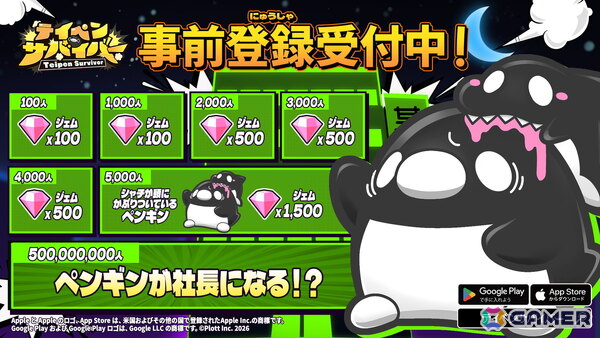 YouTube登録者数200万人を超えるショートアニメ「テイコウペンギン」を題材としたローグライクサバイバーアクション「テイペンサバイバー」の事前登録が受付中！の画像2