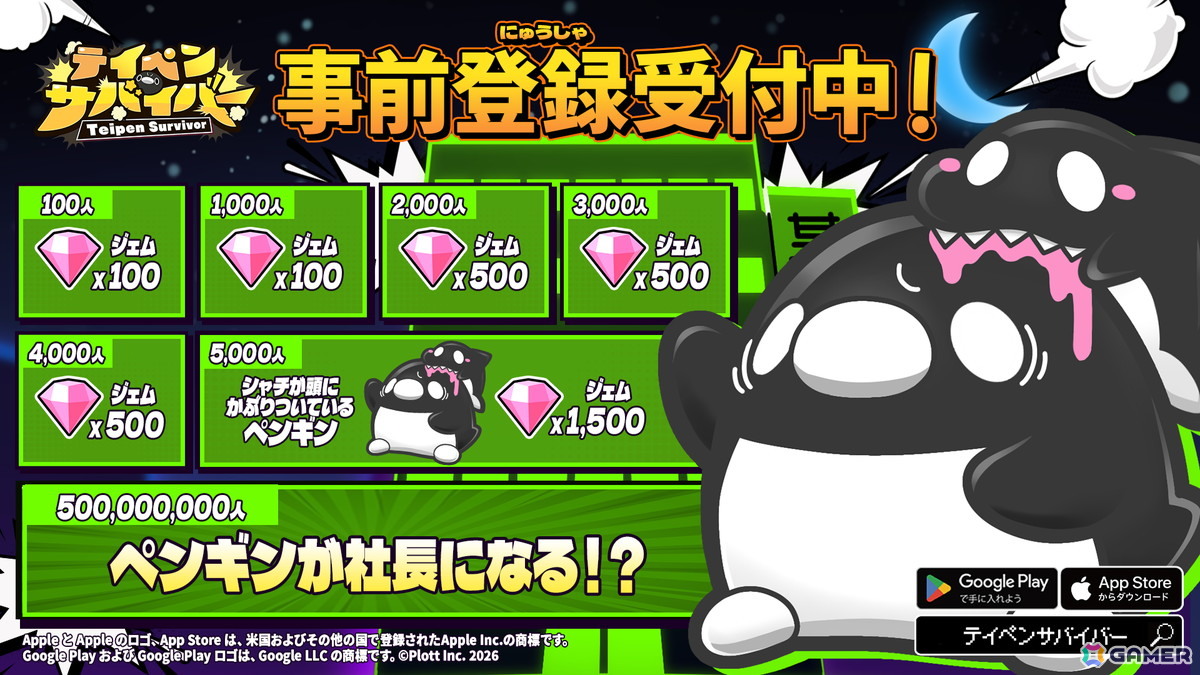 YouTube登録者数200万人を超えるショートアニメ「テイコウペンギン」を題材としたローグライクサバイバーアクション「テイペンサバイバー」の事前登録が受付中！の画像