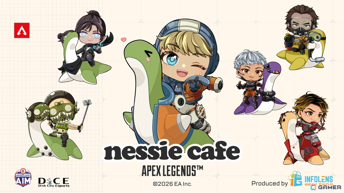 「Apex Legends」のコラボカフェ「ネッシーカフェ 2026」が東京・大阪・札幌・仙台で8月6日から順次開催!コラボメニューや限定グッズなどを販売の画像