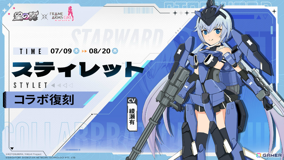「星の翼」×アニメ「フレームアームズ・ガール」のコラボが復刻!ケルビムの水着スキンを無料で獲得可能なサマーイベントもの画像