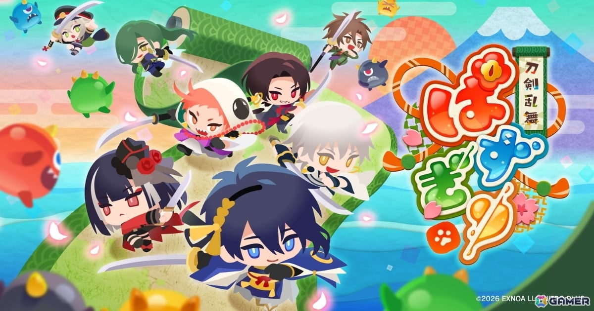 小さくなった刀剣男士たちが活躍するパズルRPG「刀剣乱舞ぱずぎり」の事前登録が受付中!30万人達成で最大30回分の召喚チケットがもらえるの画像