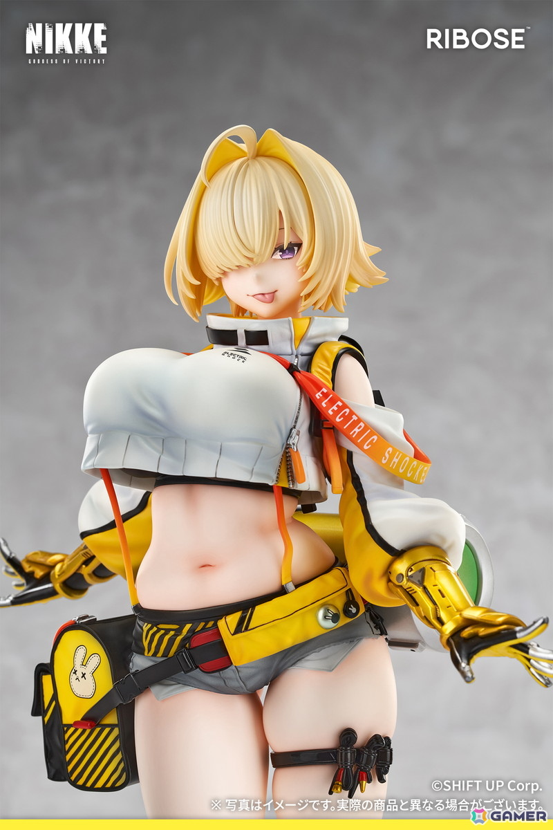 「勝利の女神：NIKKE」エレグがフルチャージのエネルギーをまとって華やかに立体化！目元を覆う金髪の下からのぞく鋭く意志の強い眼差しも魅力的に表現の画像