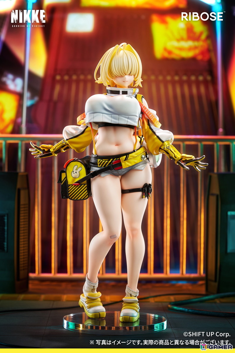 「勝利の女神：NIKKE」エレグがフルチャージのエネルギーをまとって華やかに立体化！目元を覆う金髪の下からのぞく鋭く意志の強い眼差しも魅力的に表現の画像