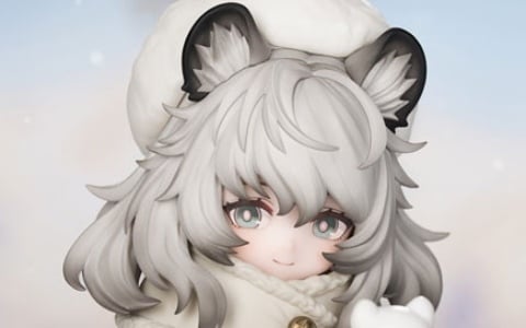 「アークナイツ」小さな雪だるまを抱えた、あどけない姿のプラマニクスが登場!大きな雪帽子の下からはふわふわの耳がそっとのぞく