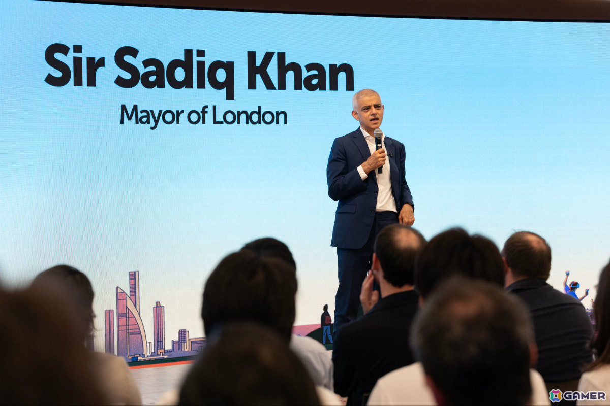 「Indie Game Studio / Startup Growth Programme for Europe」の発表を行う来日中のロンドン市長,Sadiq Khan(サディク・カーン)氏も登壇
