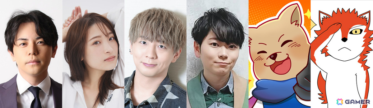 （写真左から）平岩康佑、二瓶有加、木村良平、髙木裕平、いたとは、肩パット