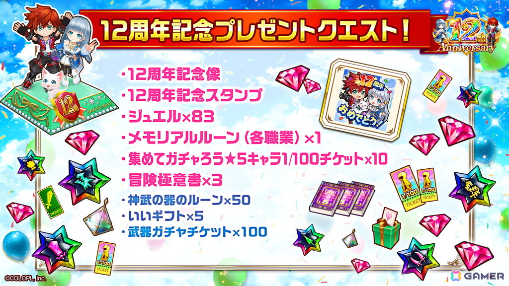 「白猫プロジェクト NEW WORLD'S」12周年記念イベント「ALIVED:CHRONICLE」開催！キャラガチャには赤髪の冒険家（CV：梶裕貴）、カイル（CV：緑川光）らが登場の画像