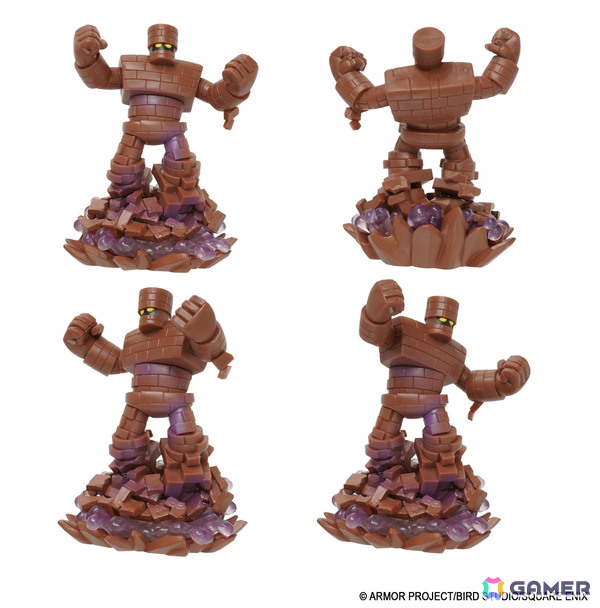 「ドラゴンクエスト」天空装備のメタリックフィギュアがアンティークゴールドで登場！40周年記念ピンズやメタルスライムたちのミニパペットぬいぐるみもの画像
