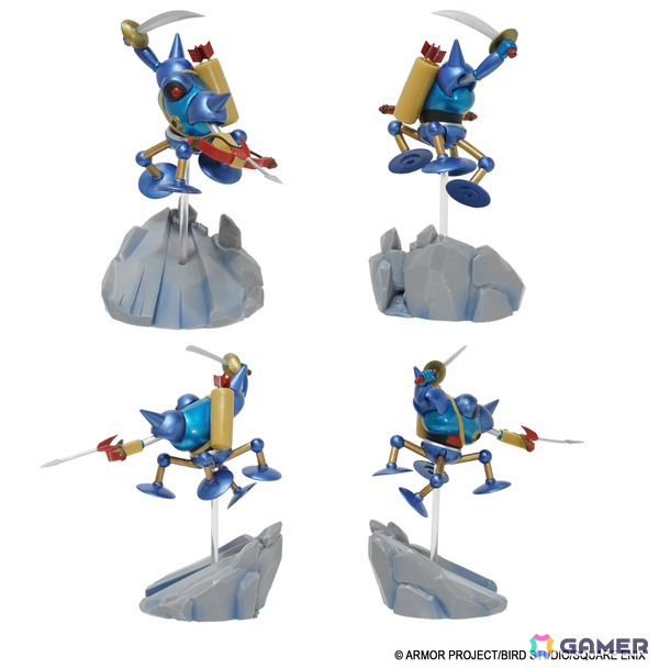「ドラゴンクエスト」天空装備のメタリックフィギュアがアンティークゴールドで登場！40周年記念ピンズやメタルスライムたちのミニパペットぬいぐるみもの画像