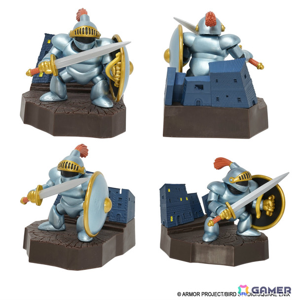 「ドラゴンクエスト」天空装備のメタリックフィギュアがアンティークゴールドで登場！40周年記念ピンズやメタルスライムたちのミニパペットぬいぐるみもの画像