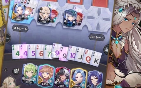 ポーカーの役とスキルを組み合わせて戦う対戦カードゲーム「エイドロン・クロス」が配信!手札を増やす、特定のスートを獲得するなどの効果で勝利を掴め