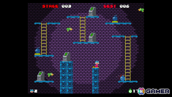 80'sアーケードへのリスペクトに満ちた爆弾アクション「BOMCAT」が7月23日に配信!二足歩行のネコとなって危険な爆弾工場に囚われたレディを救えの画像