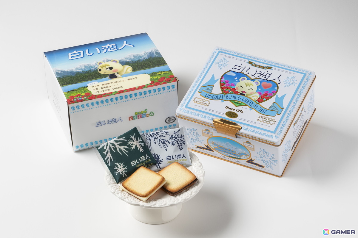 「あつまれ どうぶつの森」と「白い恋人」がコラボ!ジュンをデザインした限定コラボ缶が8月14日より「あつまれ だいまるデパー島」にて発売の画像