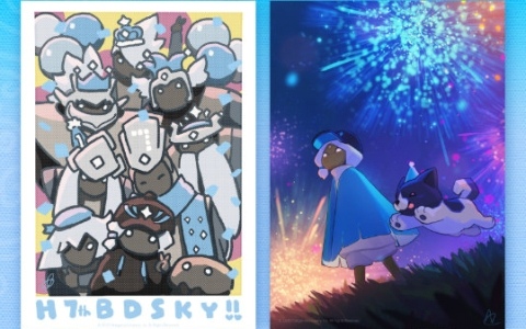 「Sky 星を紡ぐ子どもたち」7周年を記念して描き下ろしバースデーカード&地域限定「ご当地マナティ」ステッカーの販売がローソンプリントで開始!