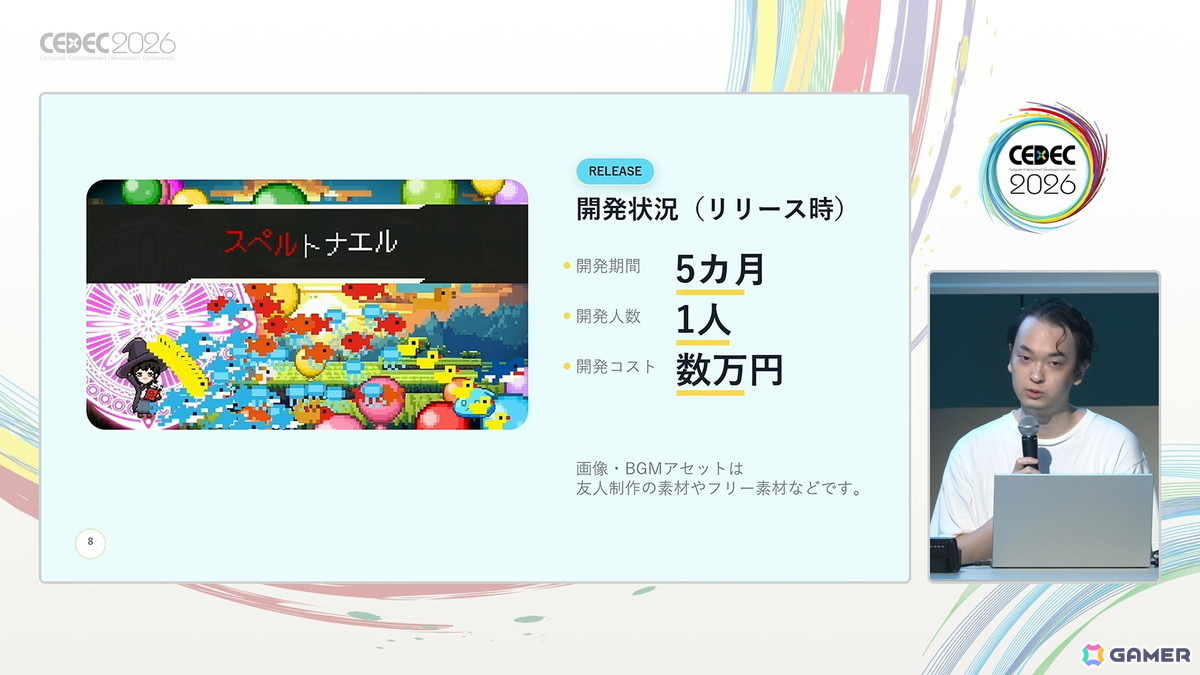 「スペルトナエル」開発者・おまど氏は“怒っている”――ゲームのヒット・高評価を「アイデアが良かった」で済ませてほしくない【CEDEC2026】の画像