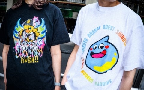 渋谷をイメージしたカラフル＆ポップなスライムとチョコボのTシャツが7月24日よりSQUARE ENIX GARDENで販売開始！