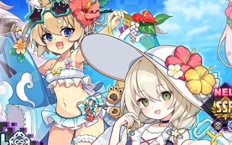 「ドットアビス」水着衣装に身を包んだクルル、ニナのWピックアップガチャが開催!10,010DMMポイントなどの賞品が当たる還元キャンペーンも