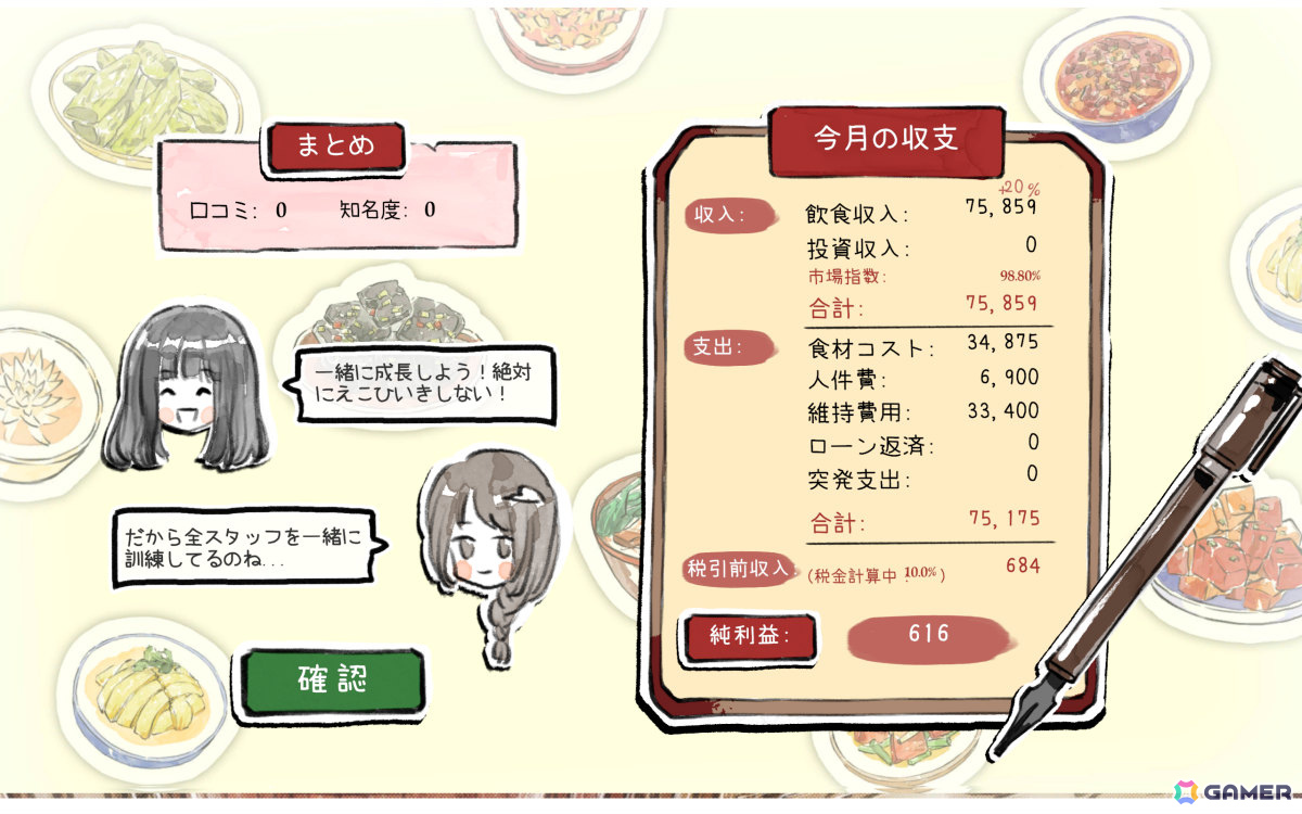 中華料理店を舞台にしたシミュレーション経営＋RPG「風酔い」が8月21日に発売！リアルで再現できる50品のレシピを収録の画像3