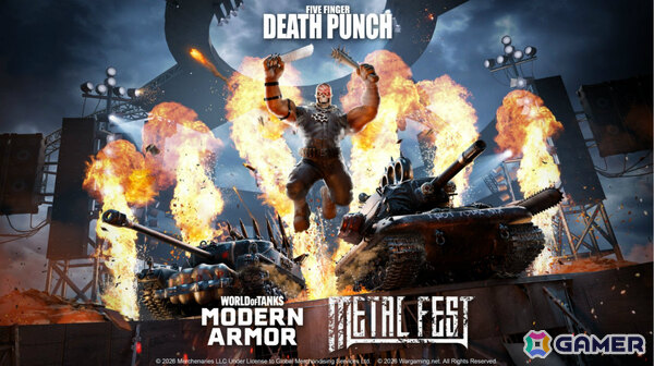 「World of Tanks Modern Armor」ファイヴ・フィンガー・デス・パンチを迎えたメタルフェス2026が開催！の画像1