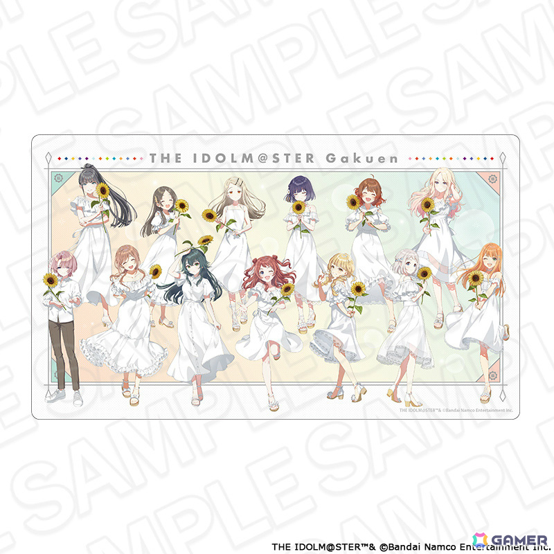 「学園アイドルマスター POP UP SHOP」の事後通販が開始！向日葵を持ったアイドルたちのオーロラクリアカードや特大タぺストリーなどがラインナップの画像