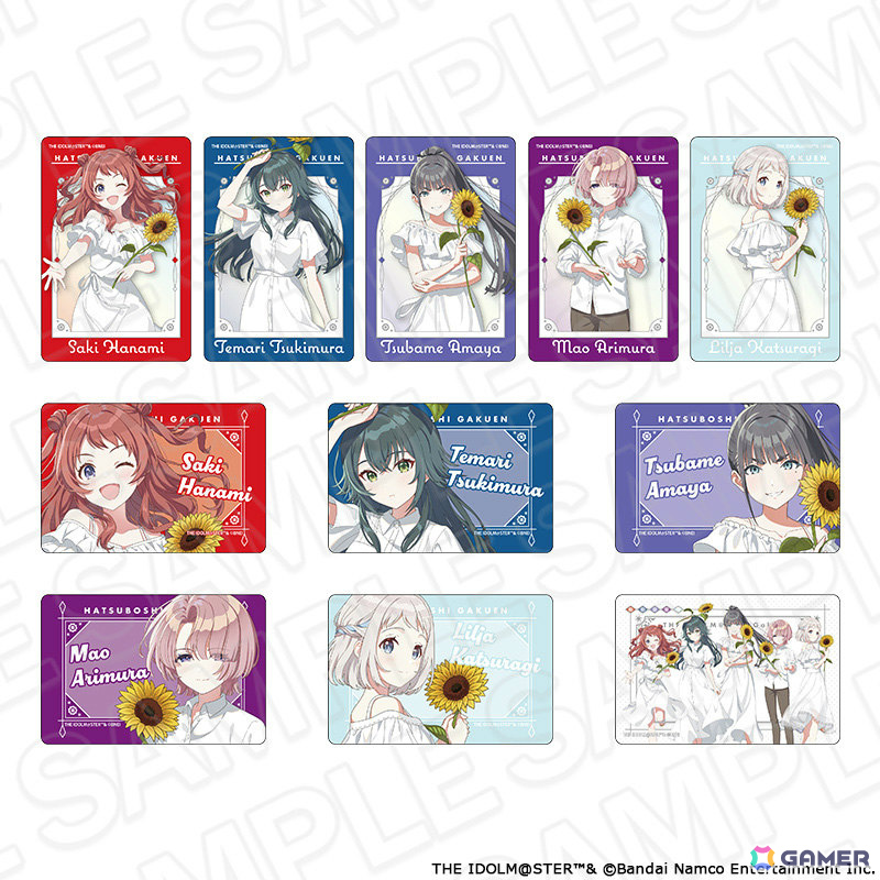 「学園アイドルマスター POP UP SHOP」の事後通販が開始！向日葵を持ったアイドルたちのオーロラクリアカードや特大タぺストリーなどがラインナップの画像