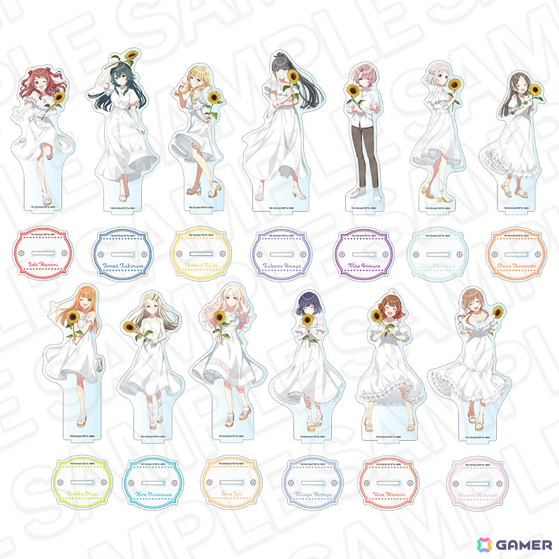 「学園アイドルマスター POP UP SHOP」の事後通販が開始！向日葵を持ったアイドルたちのオーロラクリアカードや特大タぺストリーなどがラインナップの画像
