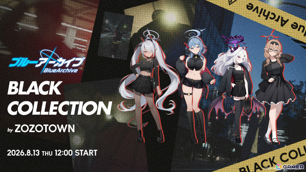 「ブルアカ」×ZOZOTOWNによるコラボアイテムの受注販売が8月13日より開始!ブラックミリタリーをコンセプトにしたヒナ、アコ、イオリ、チナツが登場の画像