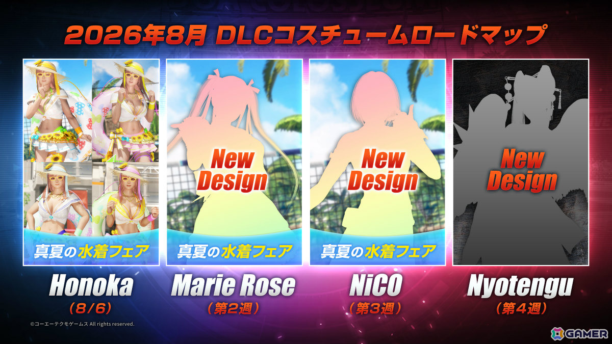 「DEAD OR ALIVE 6 Last Round」ほのかの水着コスチューム4着を収録したDLC「ほのか“Secret Sunflower”セット」が配信！の画像