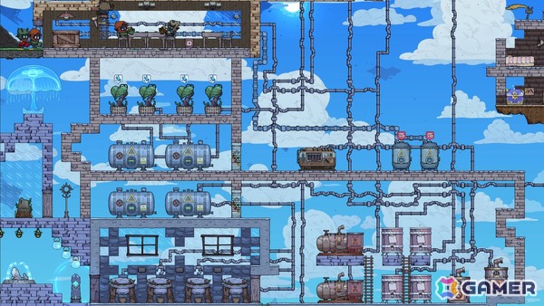 2D浮遊島コロニーシム「雲ぐらしの民」のアップデートが8月19日に配信！採掘機やパイプラインなど快適性を向上させる施設が追加の画像
