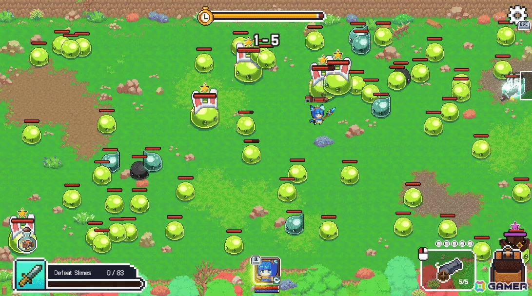 押し寄せるスライムの大群を迎え撃つピクセルアート・防衛アクション「スライム大騒動」CS版が発表！の画像
