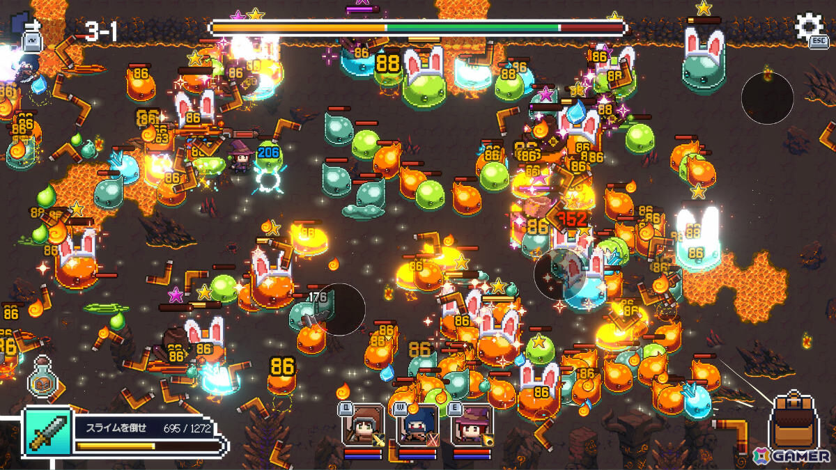 押し寄せるスライムの大群を迎え撃つピクセルアート・防衛アクション「スライム大騒動」CS版が発表！の画像2