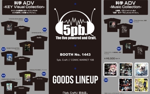 5pb. Craftがコミケ108に出展！科学アドベンチャーシリーズをモチーフにした20種類以上のグッズを販売予定