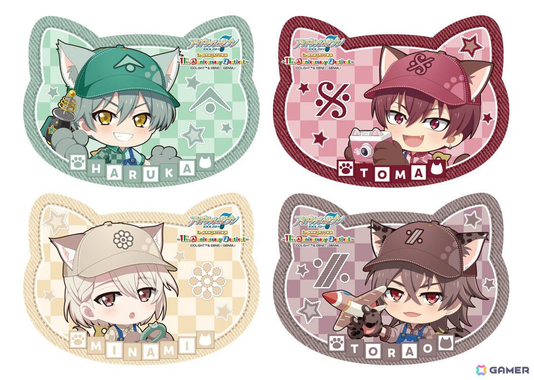 ねこ型カード(全21種) 一例