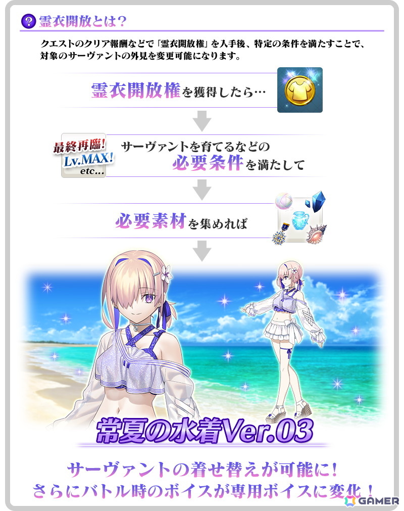 「FGO」2026年の★5水着サーヴァントはなんと4騎!マシュの新水着霊衣も登場する夏イベント「カルデア南海大決戦!」がスタートの画像