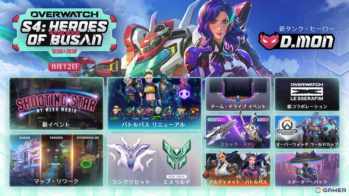 「オーバーウォッチ」D.Monがタンク・ヒーローとして参戦!新サーガ「帝国の覇者」シーズン4「釜山の英雄たち」が開幕の画像