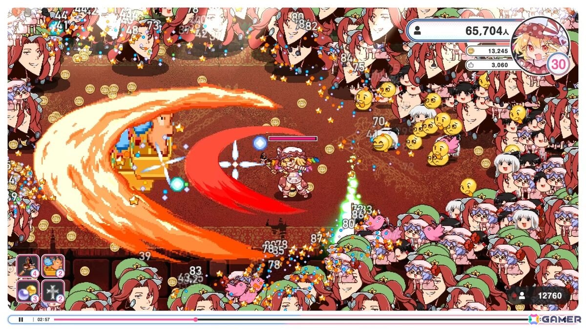 ビートまりお氏の同人サークルCOOL&CREATEによる東方Project二次創作・見下ろし型ローグライトアクション「インターネットサバイバーサバイバーズ」がSteamで発売!の画像