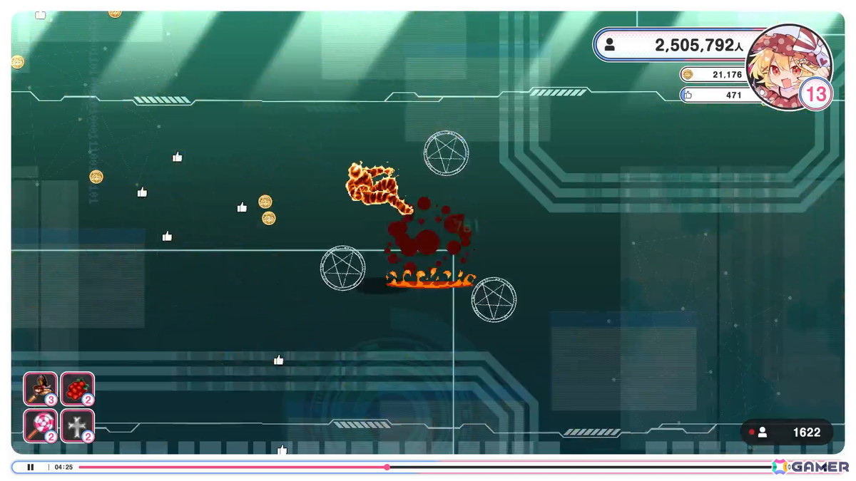 ビートまりお氏の同人サークルCOOL&CREATEによる東方Project二次創作・見下ろし型ローグライトアクション「インターネットサバイバーサバイバーズ」がSteamで発売!の画像