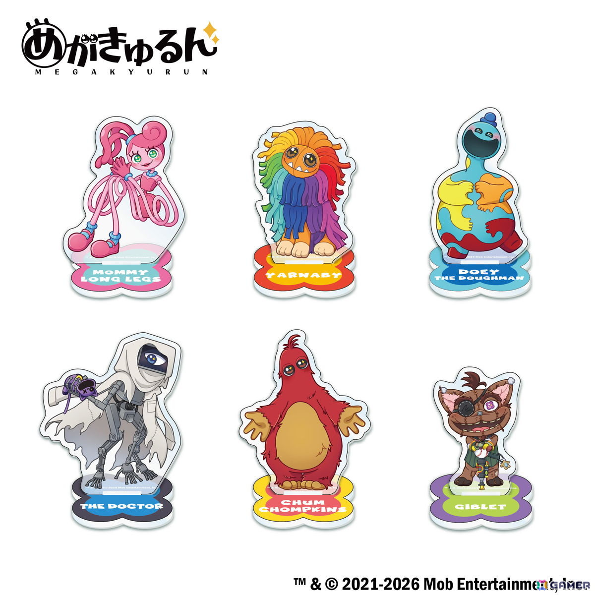 「Poppy Playtime」めがきゅるんシリーズのアクスタと缶バッジが12月開催のポップアップストアで先行販売!一般発売は2027年1月中旬にの画像