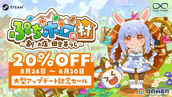 「ぷちホロの村 - 剣とお店と田舎暮らし」FLOW GLOWの5名やビーチエリアを追加する夏の無料アップデートが配信！水着衣装を追加するDLCも登場の画像15