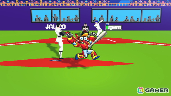 「野球格闘リーグマン Bases Loaded」にジャレコ「燃えろ!!プロ野球」とのコラボステージが登場！ホームラン級の威力を誇る新技「バント」も使用可能の画像3