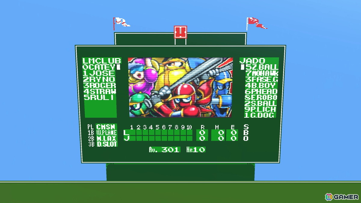 「野球格闘リーグマン Bases Loaded」にジャレコ「燃えろ!!プロ野球」とのコラボステージが登場！ホームラン級の威力を誇る新技「バント」も使用可能の画像