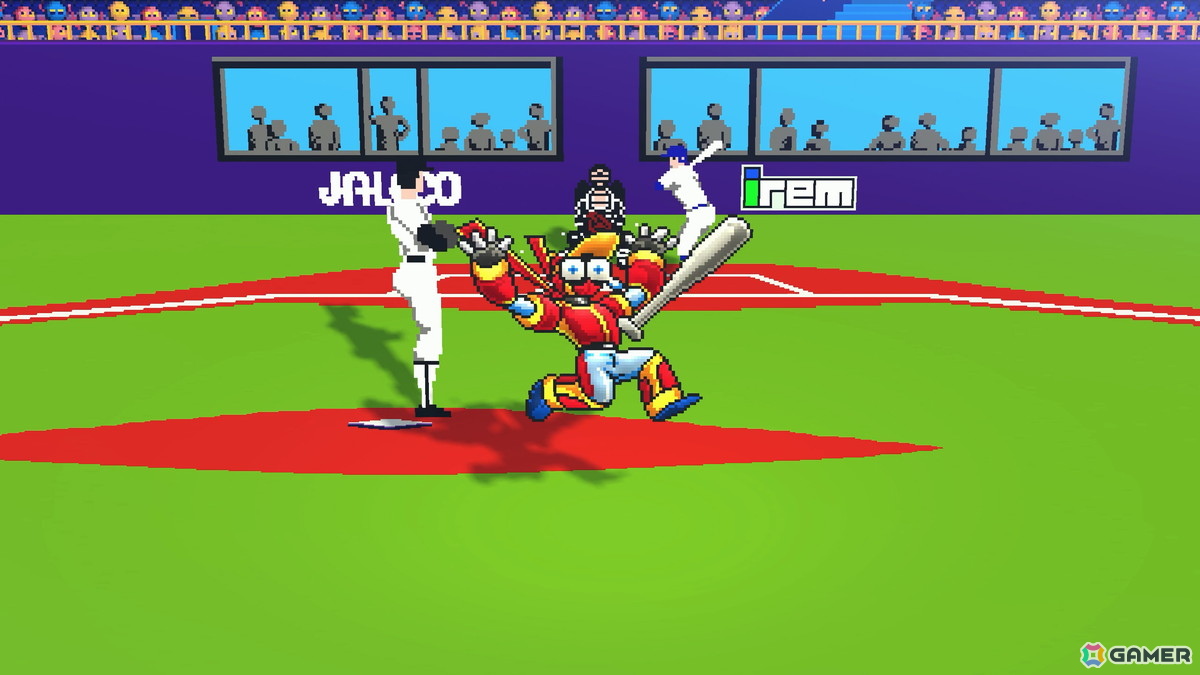 「野球格闘リーグマン Bases Loaded」にジャレコ「燃えろ!!プロ野球」とのコラボステージが登場！ホームラン級の威力を誇る新技「バント」も使用可能の画像
