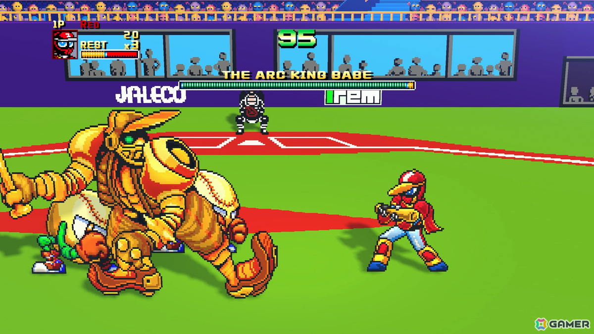 「野球格闘リーグマン Bases Loaded」にジャレコ「燃えろ!!プロ野球」とのコラボステージが登場！ホームラン級の威力を誇る新技「バント」も使用可能の画像