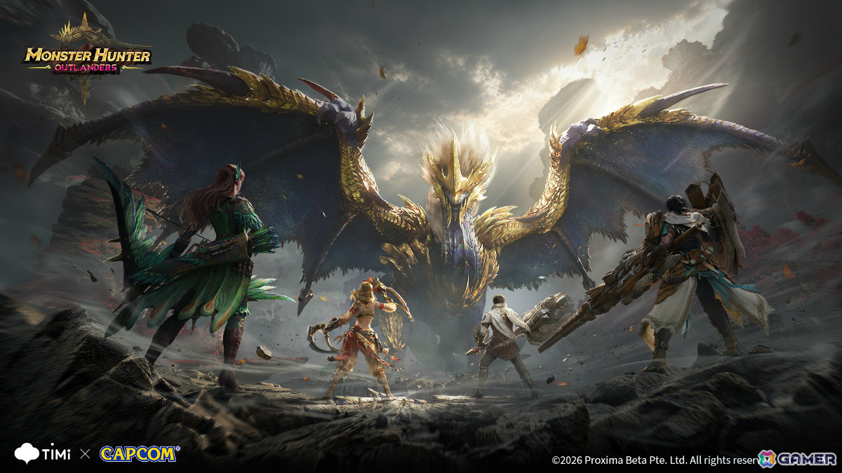 「モンスターハンターアウトランダーズ」オリジナルの新モンスターとなる古龍種「ルガ・エアルダ」の映像がgamescom 2026で初公開！の画像