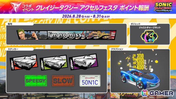 「ソニックレーシング クロスワールド」無料アップデートで「クレイジータクシー」シリーズのアクセルが参戦！の画像10