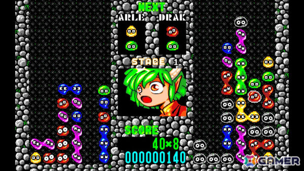 落ちモノパズル「EGGコンソール ぷよぷよ PC-9801」がSwitchで配信!同じ色のぷよを4つつないで消していこうの画像