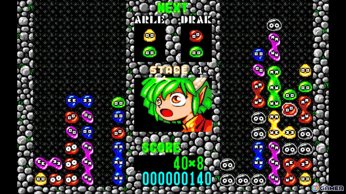 落ちモノパズル「EGGコンソール ぷよぷよ PC-9801」がSwitchで配信！同じ色のぷよを4つつないで消していこうの画像2